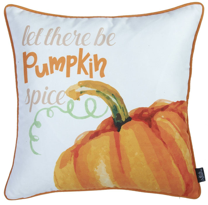 18"Lx18"H Fall Season Pumpkin Pie Throw Pillow Cover (Set of 2) - Multicolor