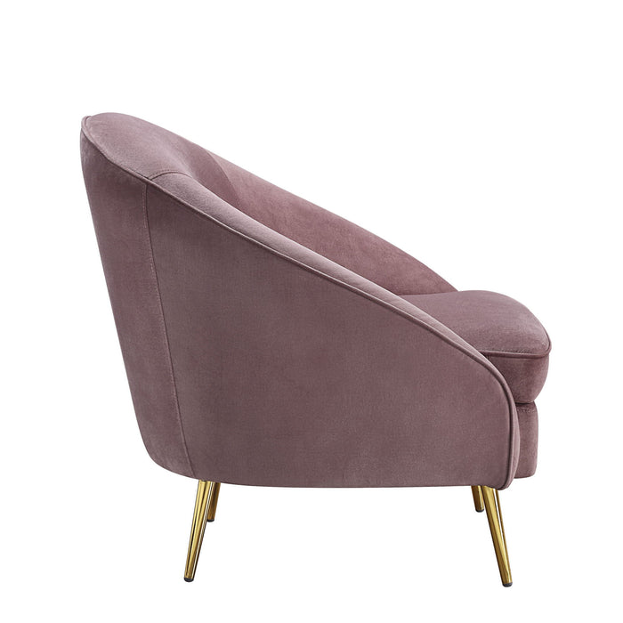 Sofa 90" - Pink Velvet And Gold