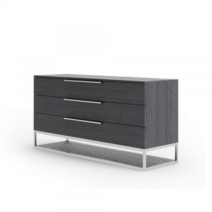 Manufactured Wood Three Drawer Standard Dresser 58" - Gray