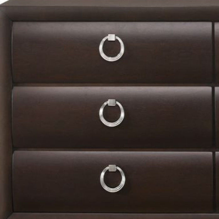 Manufactured Wood Six Drawer Double Dresser 63" - Dark Merlot