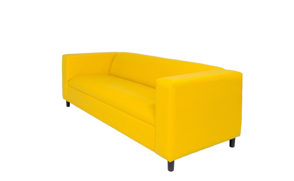 Sofa 84" - Yellow Faux Leather And Black