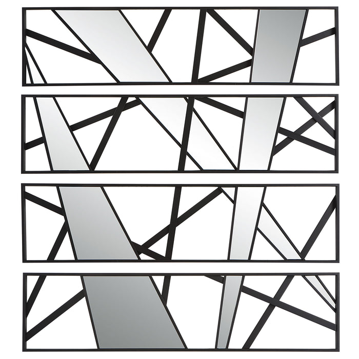 Looking Glass - Mirrored Wall Decor (Set of 4) - Black