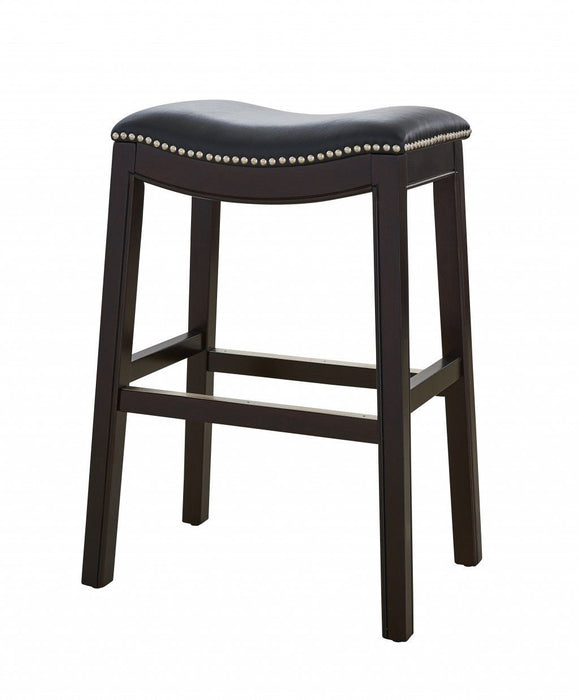 Saddle Style Counter Height Bar Stool - Espresso And Black