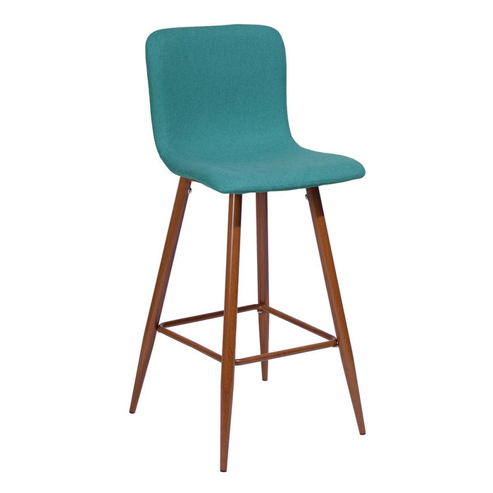 Counter Height Bar Chairs With Footrest (Set of 2) 37" - Aqua And Brown