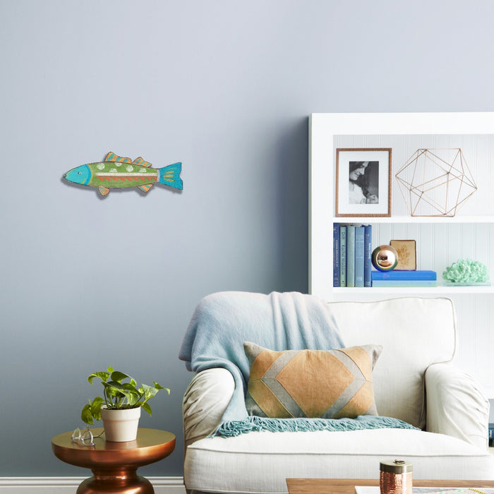 Rustic Whimsy The Fish Wall Art - Green