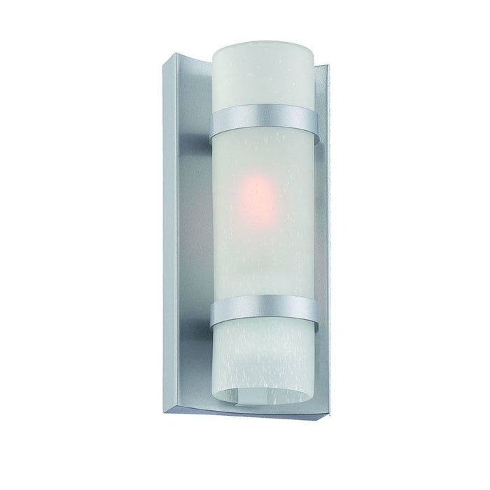 Glass Wall Sconce - Brushed Silver And White
