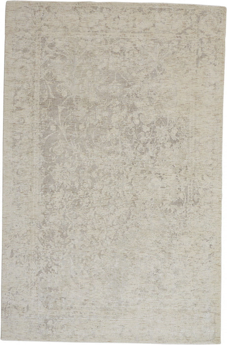 Abstract Hand Woven Area Rug - Ivory And Tan - 8' X 11'