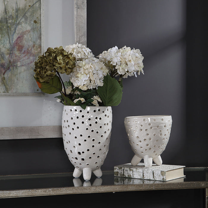 Milla - Mid-Century Modern Vases (Set of 2) - White
