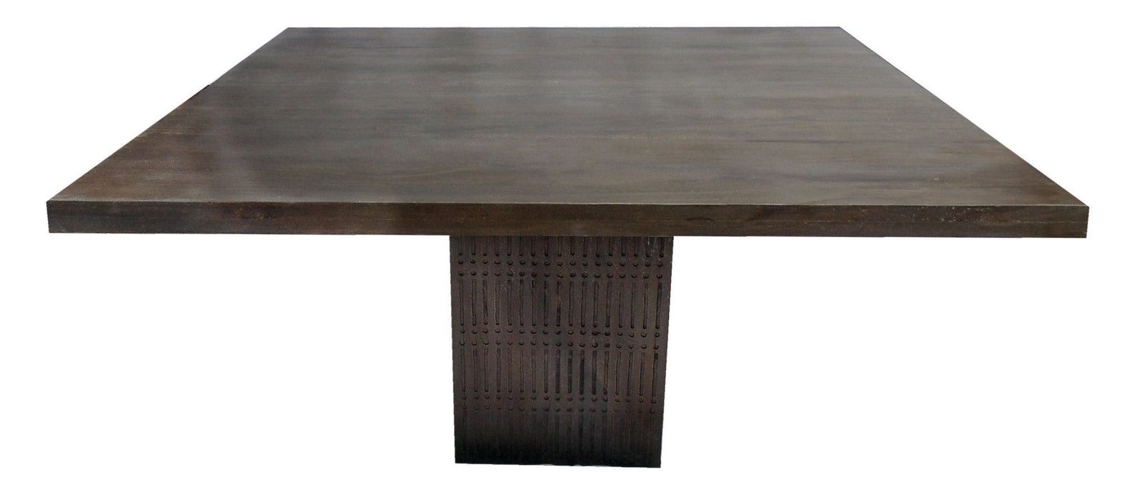 Square Solid Wood Dining Table 72" - Antique Brown
