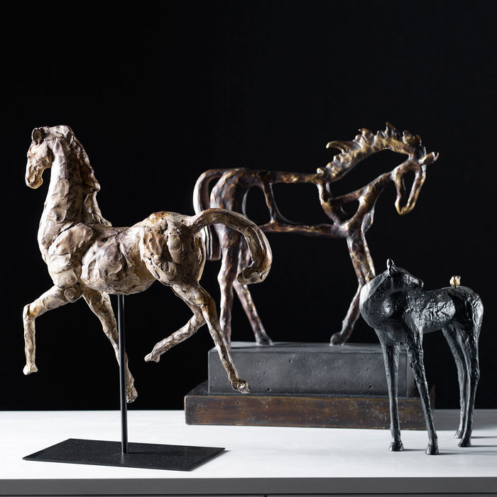 Hello Friend - Horse Sculpture - Black