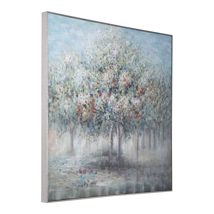 Fruit Trees - Landscape Art - Blue
