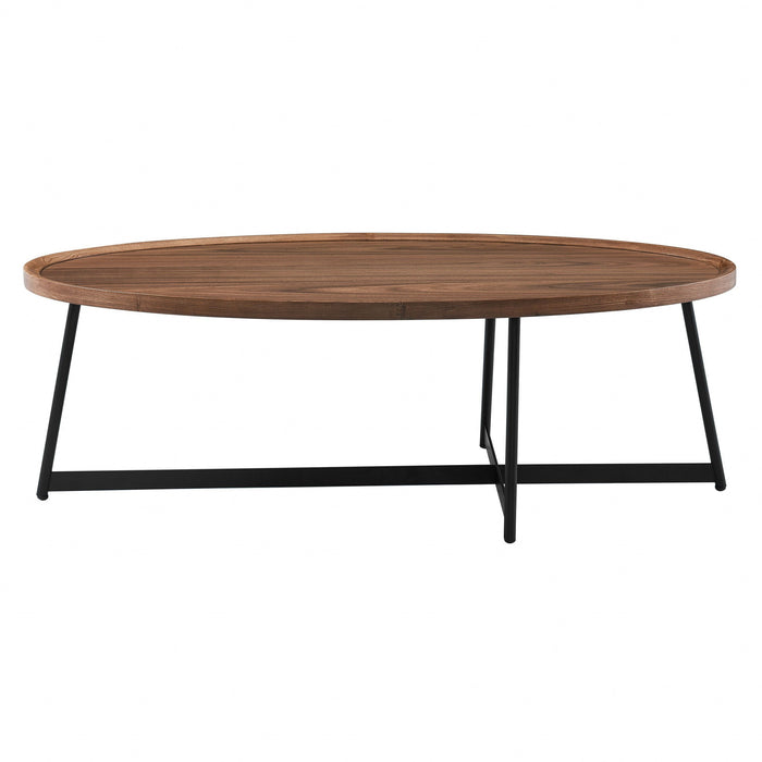 Modern Elegance Oval Coffee Table - Walnut And Black