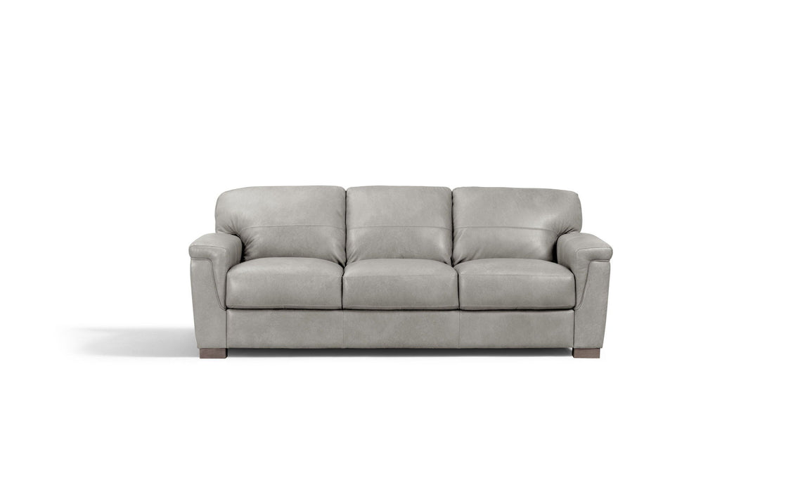 Sofa 91" - Gray Leather And Black