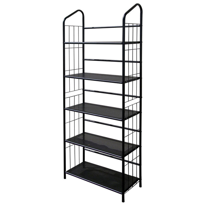 5 Shelf Standing Bookshelf - Black - Metal