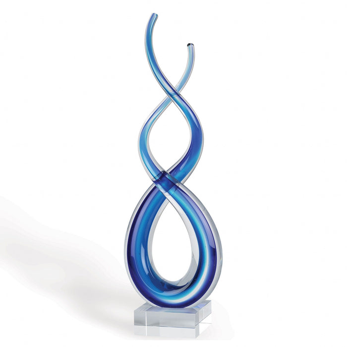 9 Art Glass Centerpiece - Blue