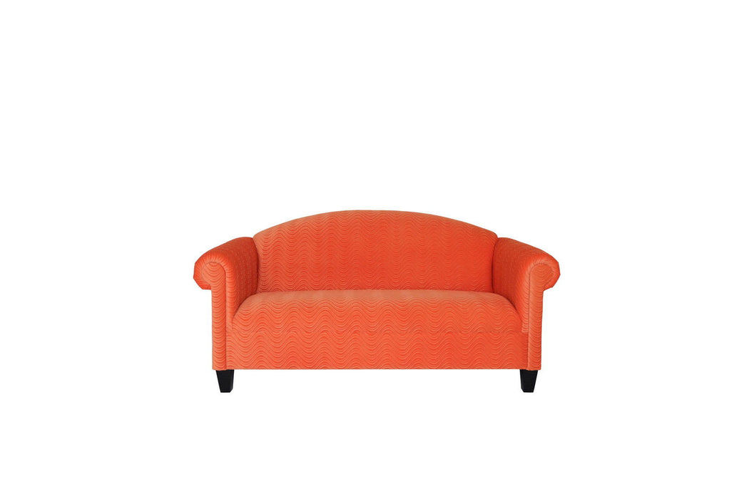 Sofa 84" - Orange Velvet And Black