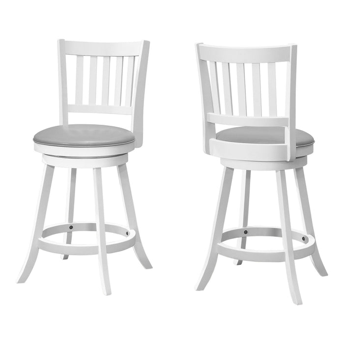 Counter Height Swivel Full Back Bar Chairs 38" (Set of 2) - Gray White