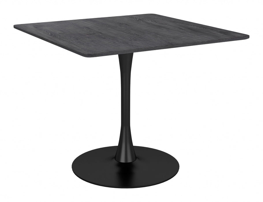 Square Pedestal Dining Table - Black