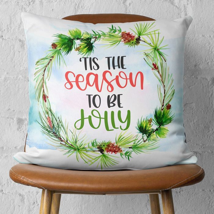 Tis The Season Christmas Throw Pillow Cover - Multicolor