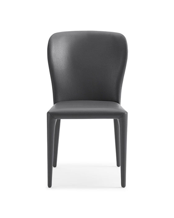 Faux Leather Dining Chairs (Set of 2) - Dark Gray