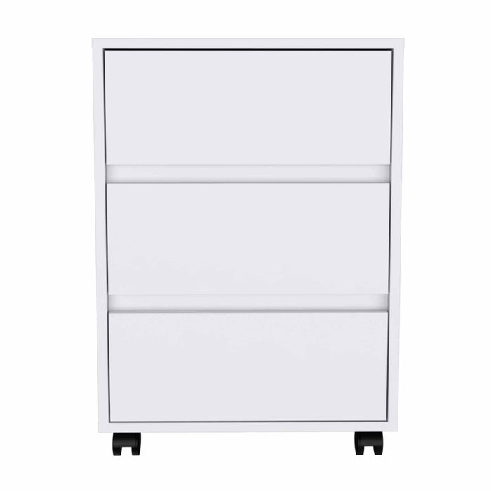 3 Drawer Rolling Cabinet - White