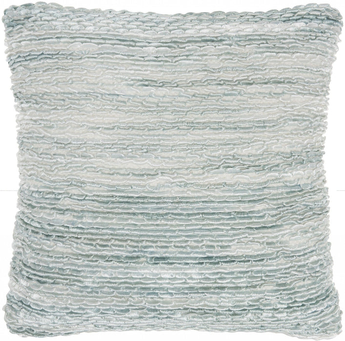 Petite Striped Throw Pillow - Teal And White