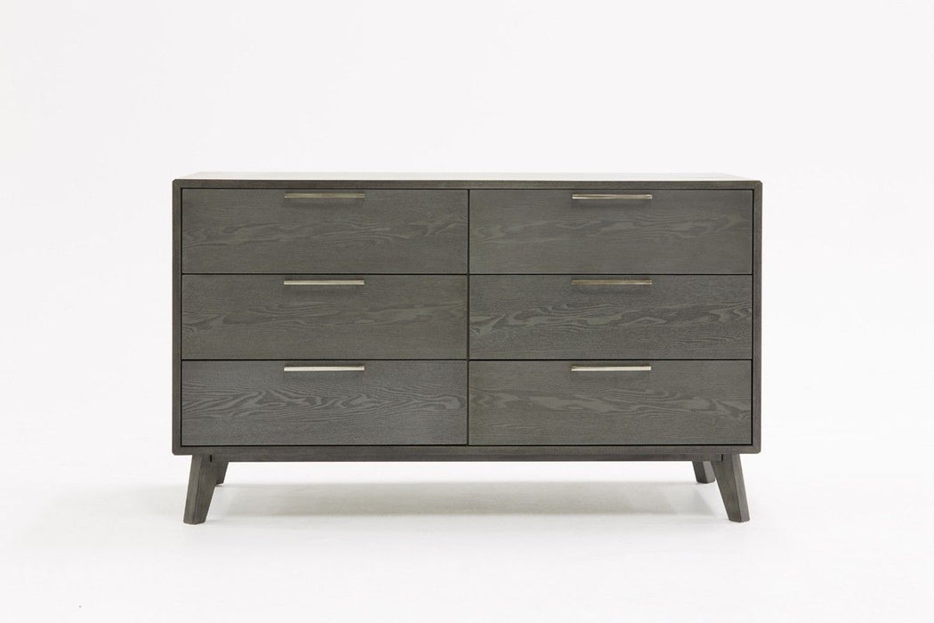Solid Wood Six Drawer Double Dresser 51" - Gray Wash