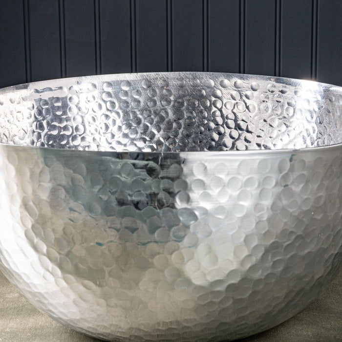 Handcrafted Hammered Square Centerpiece Bowl - Stainless Steel