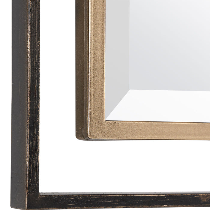 Carrizo - Rectangle Mirror - Gold & Bronze