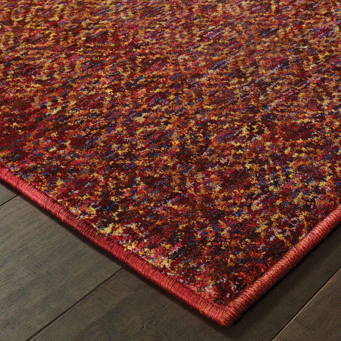 Geometric Power Loom Stain Resistant Area Rug - Red Gold And Blue - 10' X 13'