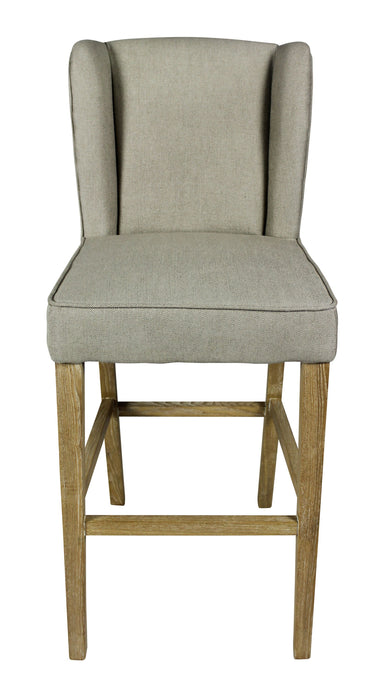 Solid Wood Bar Height Chair With Footrest 48" - Gray and Brown