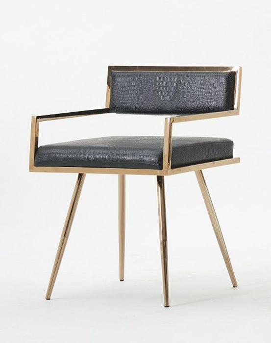 Dining Chair - Black And Rosegold