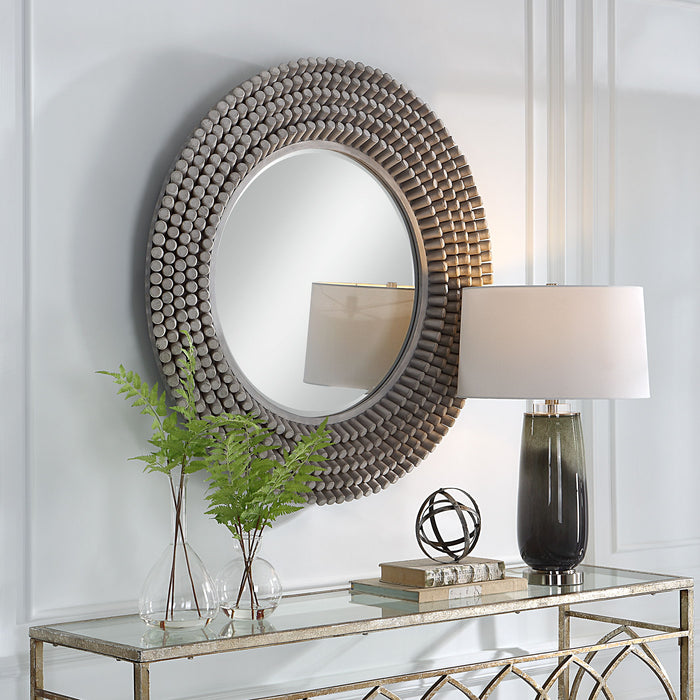 Portside - Round Gray Mirror