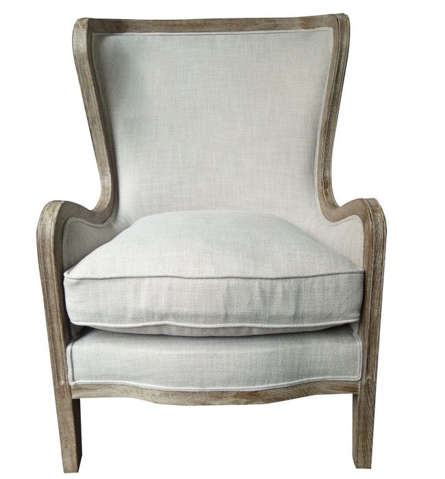 Linen Solid Color Lounge Chair 28" - Ivory Taupe