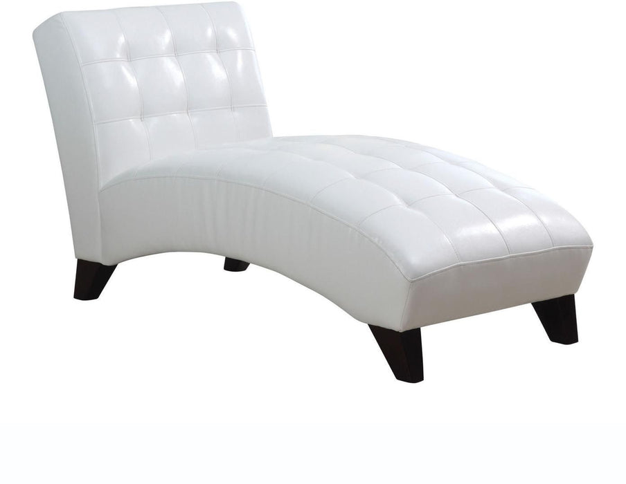 Faux Leather Chaise Lounge Chair - White
