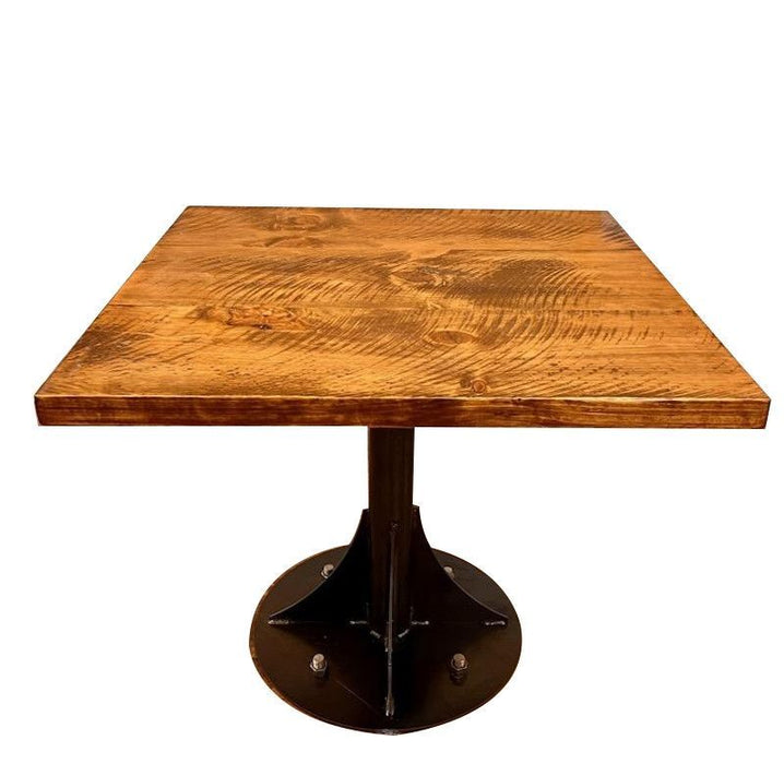 Solid Wood And Steel Dining Table 36" - Brown And Black