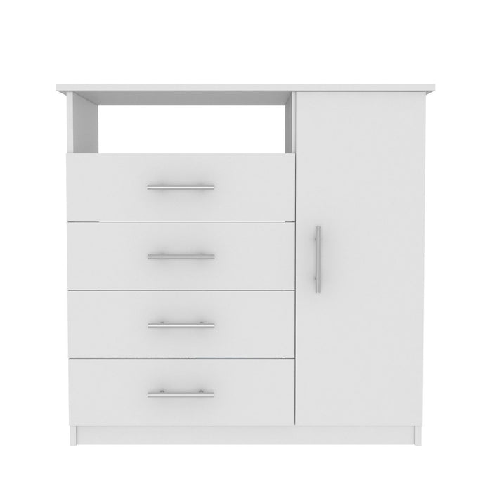 Manufactured Wood Four Drawer Combo Dresser 36" - White