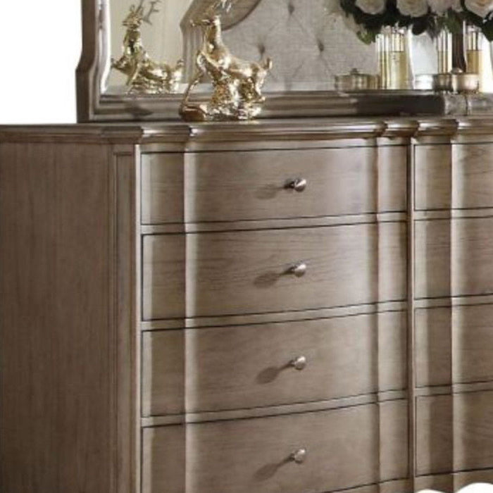 Solid And Manufactured Wood Eight Drawer Standard Dresser 64" - Antique Taupe