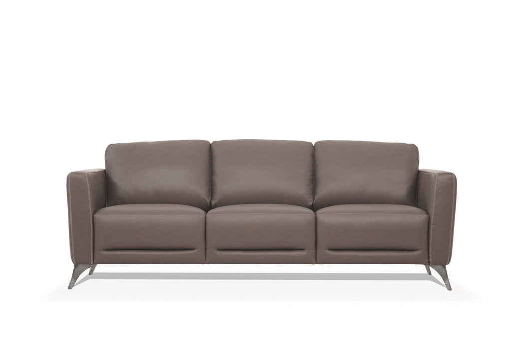 Sofa 83" - Taupe Leather And Black