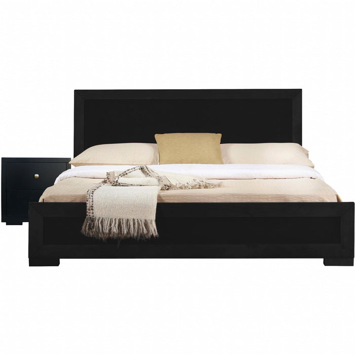 Moma Platform Twin Bed With Nightstand - Black Wood