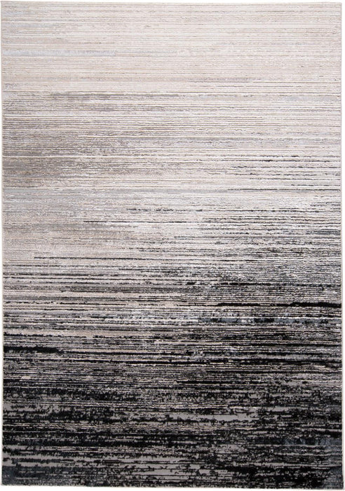 Abstract Area Rug - Black And Dark Gray - 9' X 12'