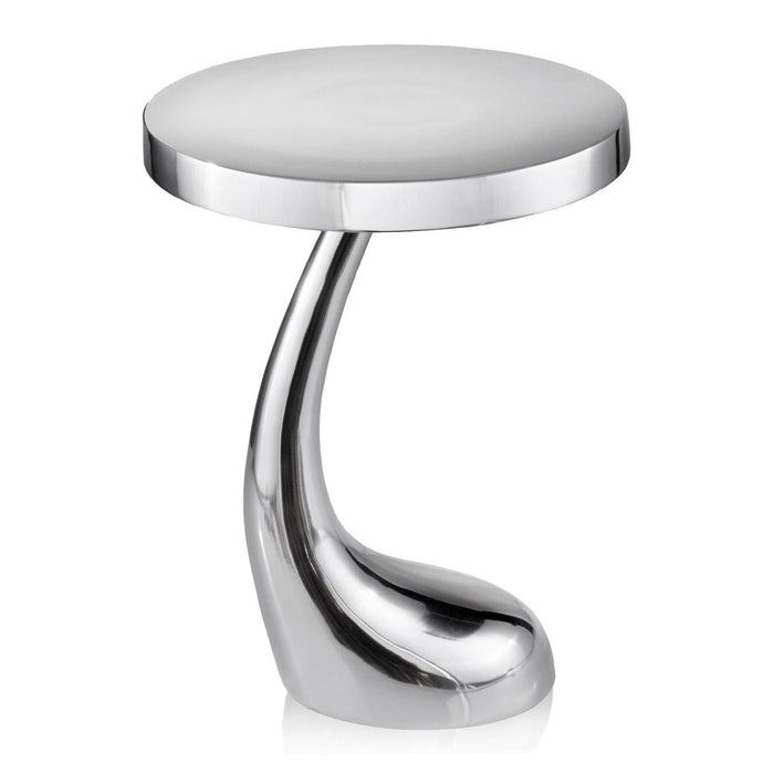 Curve Side End Table - Buffed Aluminum