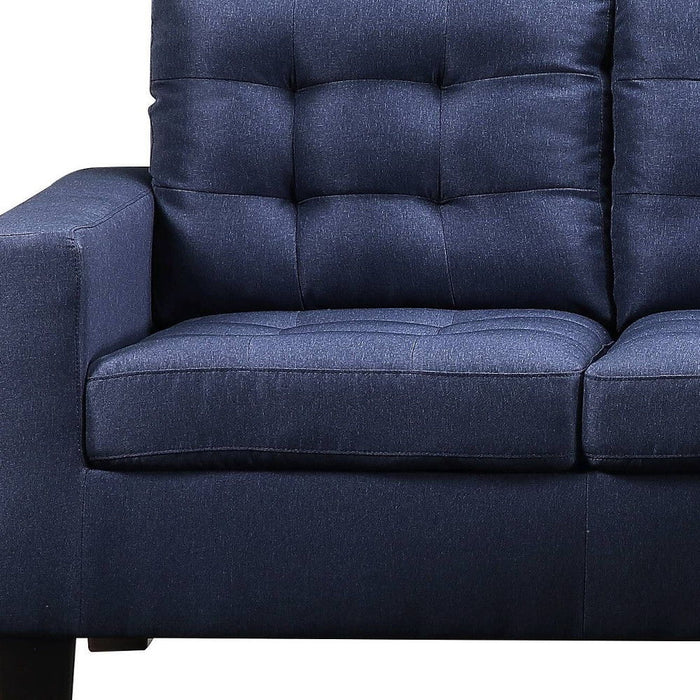 Sofa 81" - Blue Linen And Black