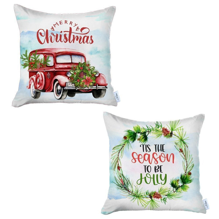 Merry Christmas Tis The Season Thow Pillow Covers (Set of 2)
