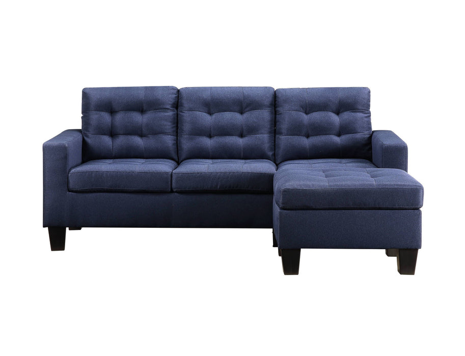 Sofa 81" - Blue Linen And Black