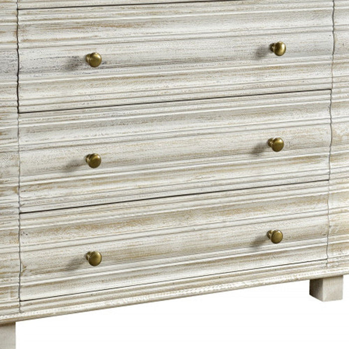 Solid Wood Seven Drawer Standard Dresser 60" - White Wash