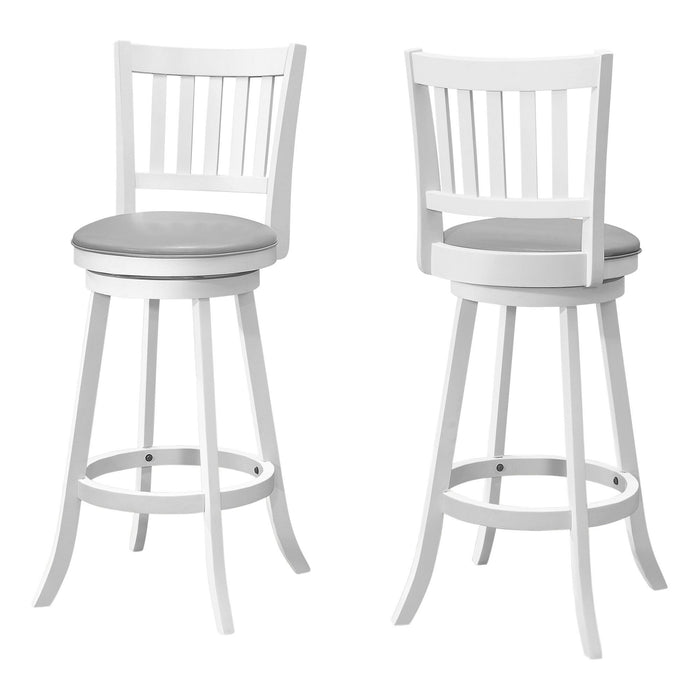 Bar Height Swivel Full Back Bar Chairs 44" (Set of 2) - Gray White