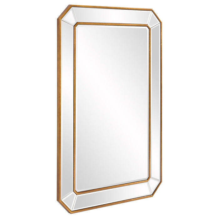 Recatngle Mirror With Angled Corners Frame - Gold Leaf