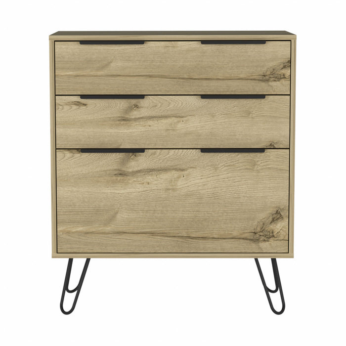 Manufactured Wood Three Drawer Standard Dresser 30" - Light Oak