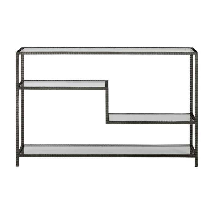 Leo - Industrial Console Table - Pearl Silver